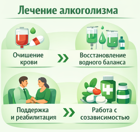 лечение алкоголизма в Сланцах этапы